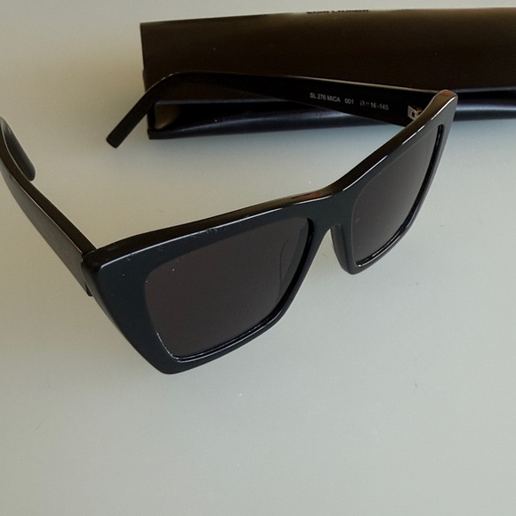 Saint Laurent SL 276 Mica Cat-Eye Sunglasses- Black - Picture 10 of 17